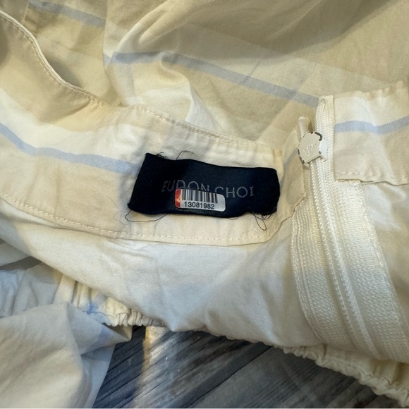 Eudon Choi Pina Puff Sleeve Tie Back Smocked Scoop Neck Asymmetric Midi Dress 8 - Picture 11 of 13